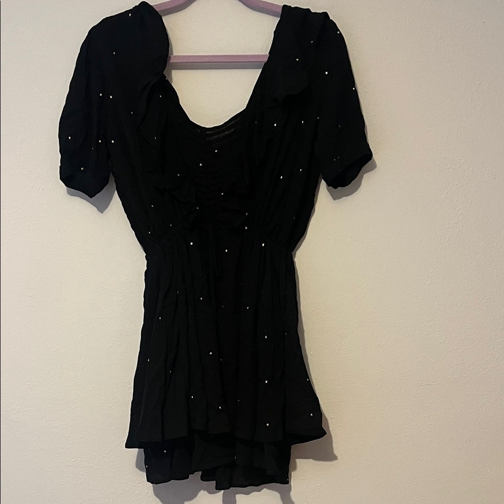 For Love And Lemons Black Disco Baby Mini Dress